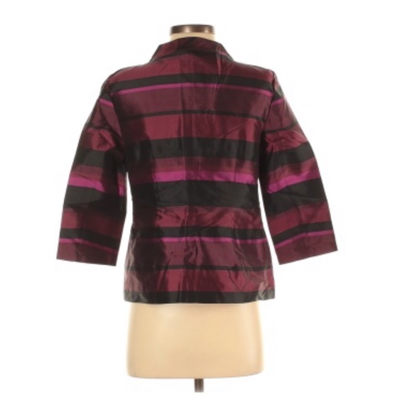 Talbots 100% Silk Striped 3/4 Sleeve Blouse 2